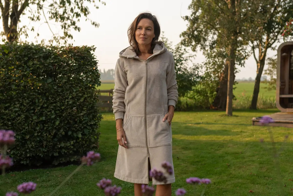 Balboa dames badjas Desert Taupe