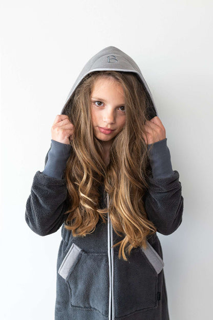 Balboa kinder badjas Space Grey