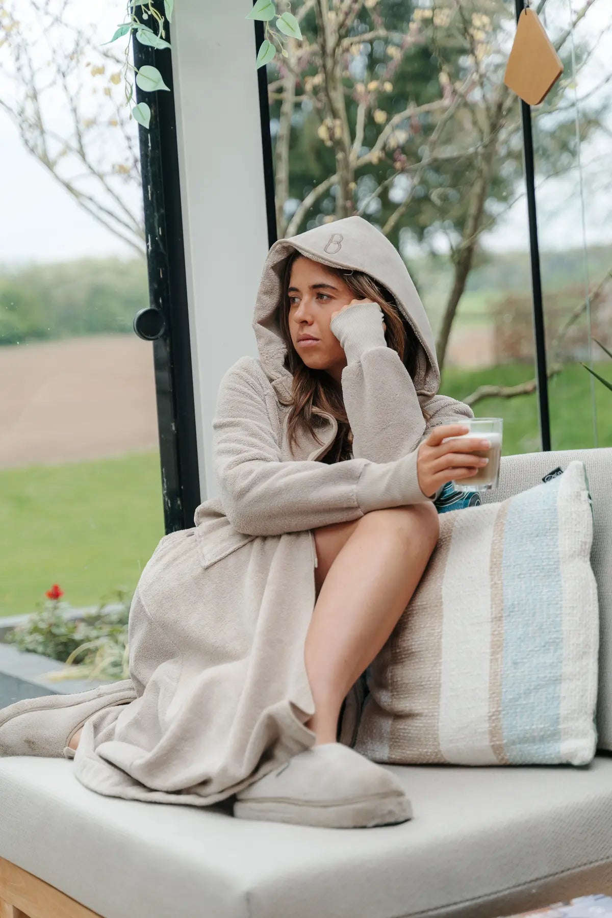 Balboa dames badjas Desert Taupe