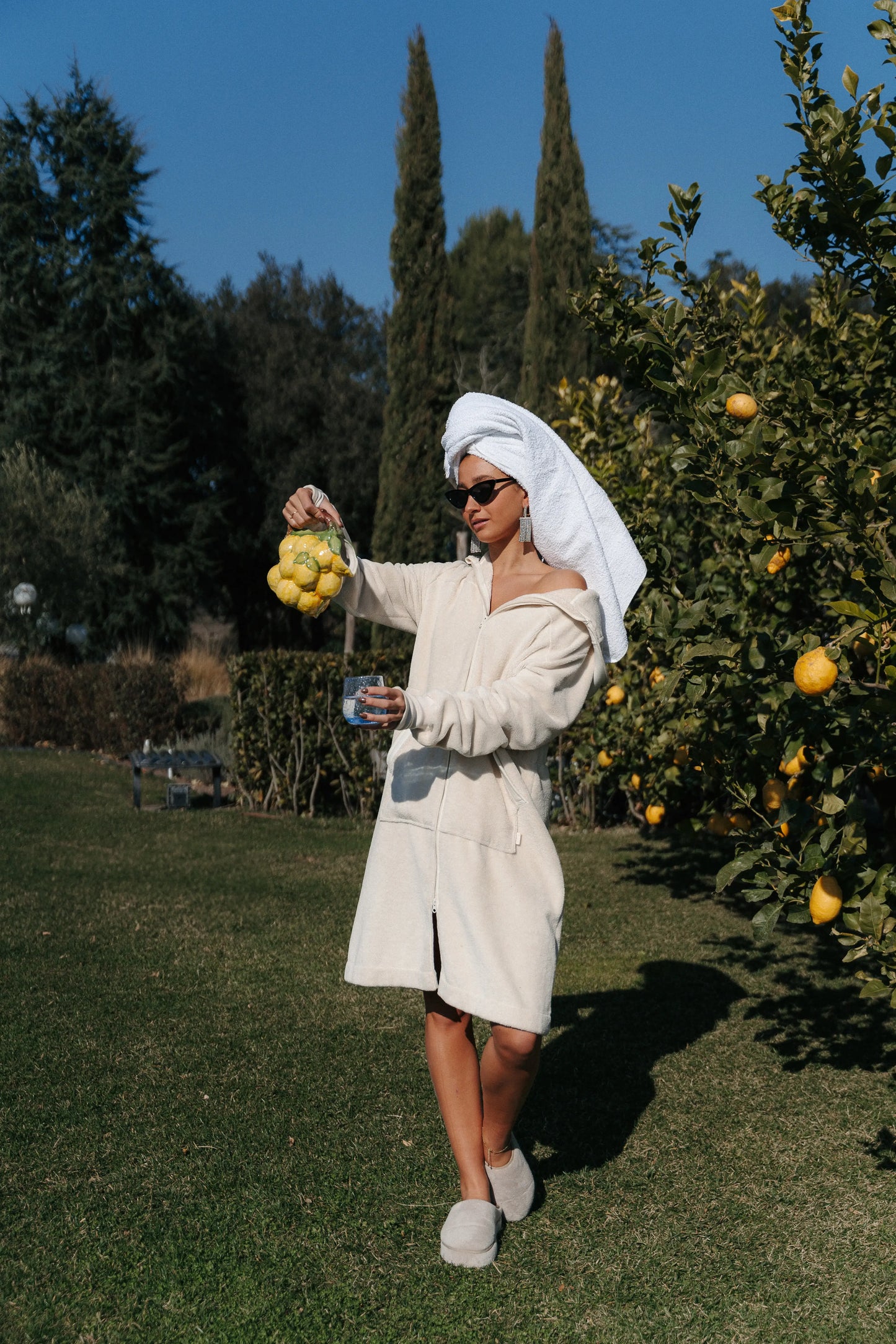 Balboa Damenbademantel Pebble White